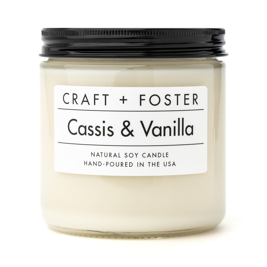 Craft + Foster Candle 8oz Cassis & Vanilla - Natural Soy Wax Candle