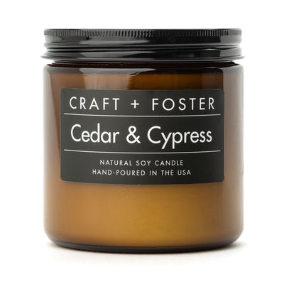Craft + Foster Candle 12oz Cedar & Cypress - Natural Soy Wax Candle