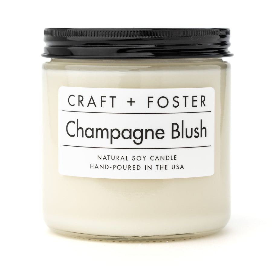 Craft + Foster Candle 8oz Champagne Blush - Natural Soy Wax Candle