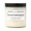 Craft + Foster Candle 12oz Coconut Lemongrass - Natural Soy Wax Candle