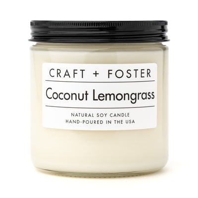 Craft + Foster Candle 12oz Coconut Lemongrass - Natural Soy Wax Candle