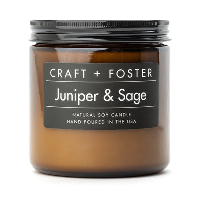 Craft + Foster Candle 12oz Juniper & Sage - Natural Soy Wax Candle