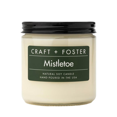 Craft + Foster Candle 12oz Mistletoe - Natural Soy Wax Candle