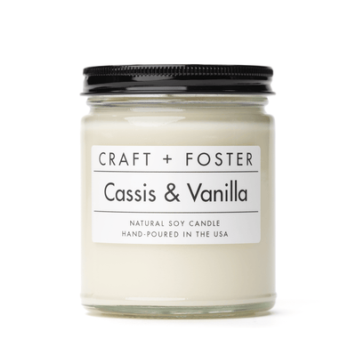 Craft + Foster Candle 8oz Cassis & Vanilla - Natural Soy Wax Candle