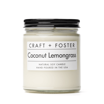 Craft + Foster Candle 8oz Coconut Lemongrass - Natural Soy Wax Candle