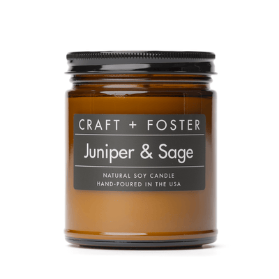 Craft + Foster Candle 8oz Juniper & Sage - Natural Soy Wax Candle