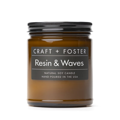 Craft + Foster Candle resin & Waves - Natural Soy Wax Candle
