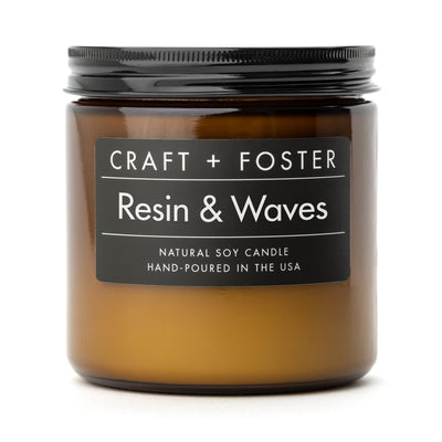 Craft + Foster Candle resin & Waves - Natural Soy Wax Candle